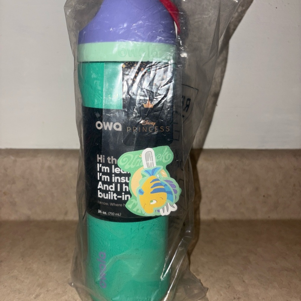 Owala Ariel FreeSip Water Bottle Disney Princess Collection 24 oz Little Mermaid
